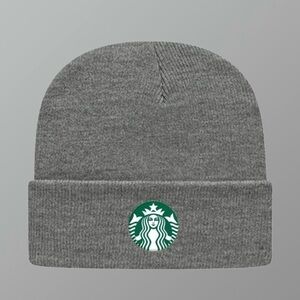 STARBUCKS Gray Knit Siren Cuff Beanie Hat Unisex One Size